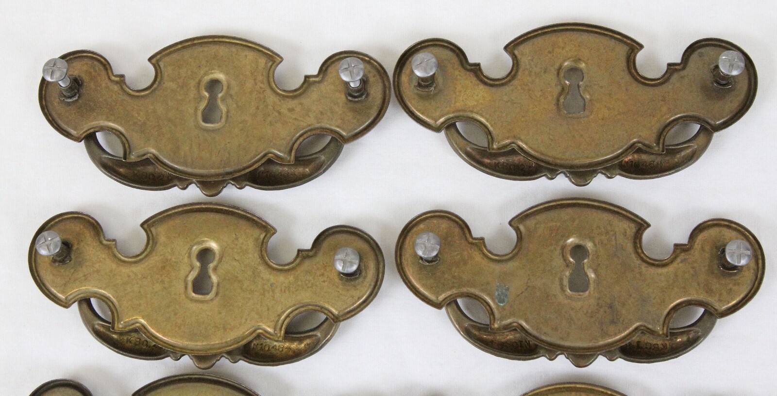 Lot Of 7 +1 Keeler Brass Co KBC Drawer Handles Pulls Chippendale Batwing Keyhole