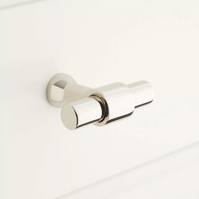 1-3/4″ Strasbourg Brass T Knob – Polished Nickel