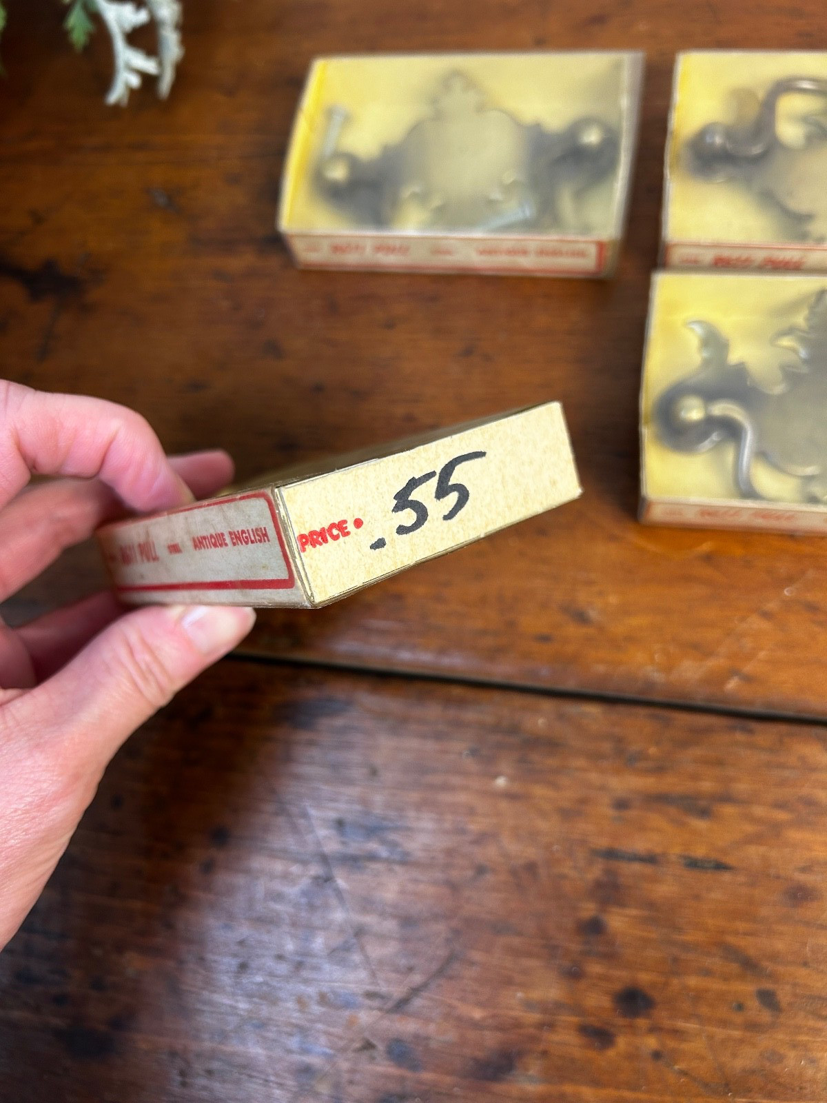 Set of 4 Vintage National Lock Co Antique English Drawer Pulls Brass NOS – READ