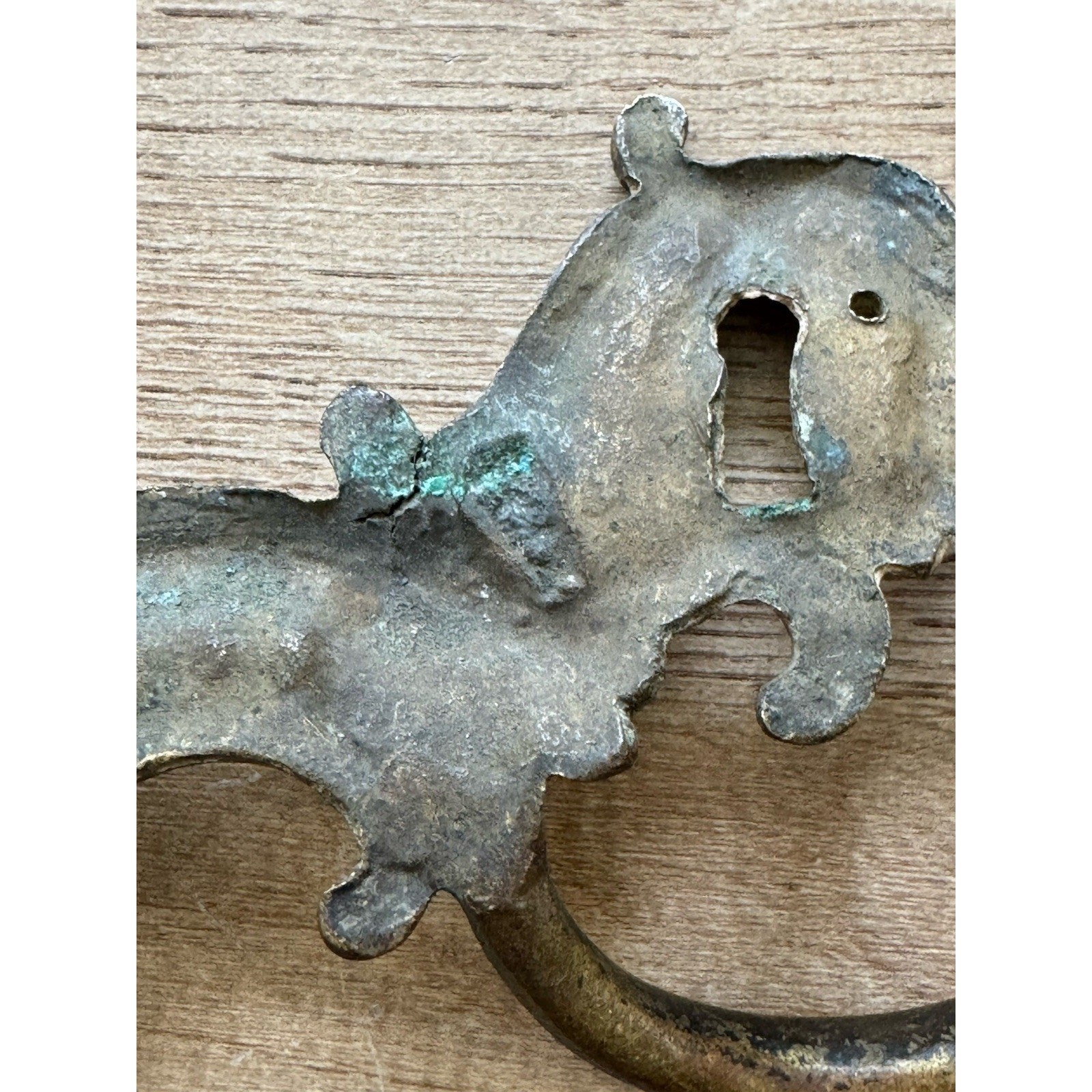 Pair Antique Drawer Pull Handles French Rococo Louis XV 1800s Bronze 6″