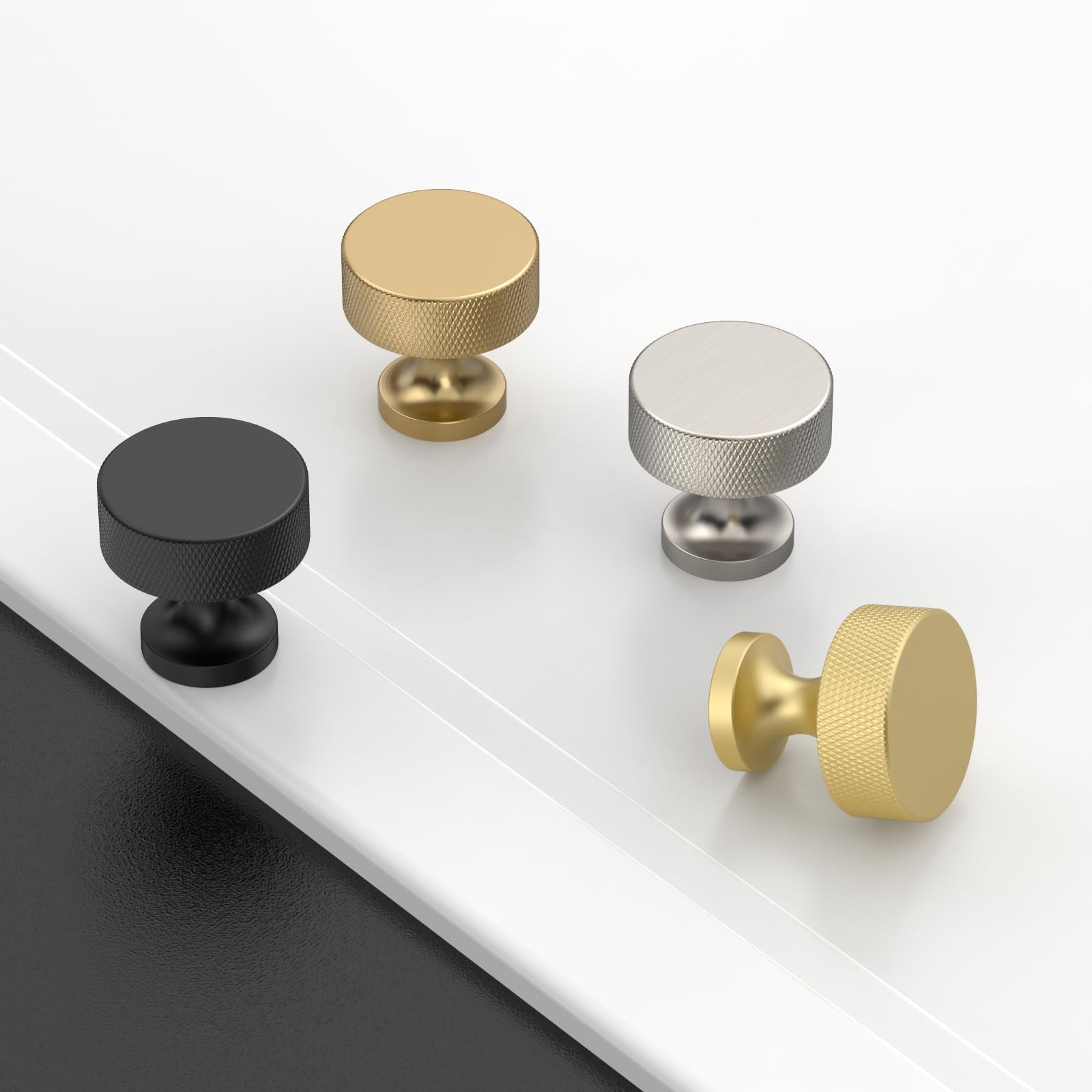 Coinkoly 10 Pack Champagne Bronze Knurled Cabinet Knobs Kitchen Champagne Gold