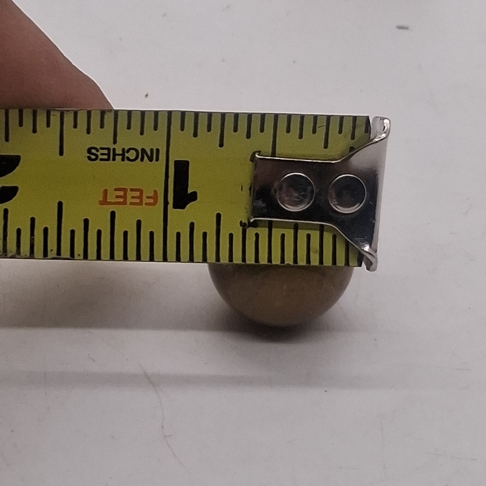 Antique Heavy Brass Round Small Drawer Pull Half Inch Screw In Patina