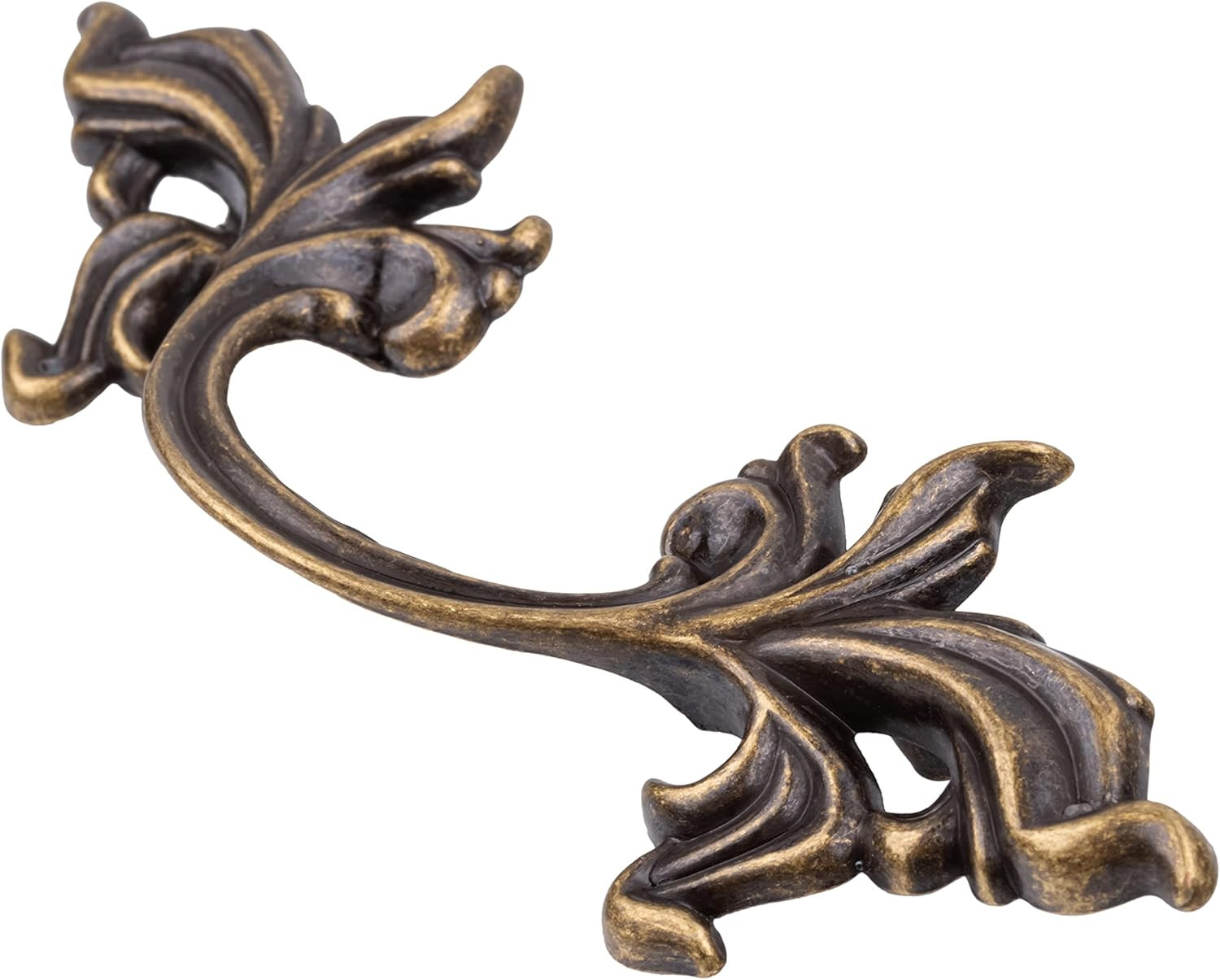 French Provincial Antique Brass Grape Leaf Drawer Pull | Centers: 3″ | Handle
