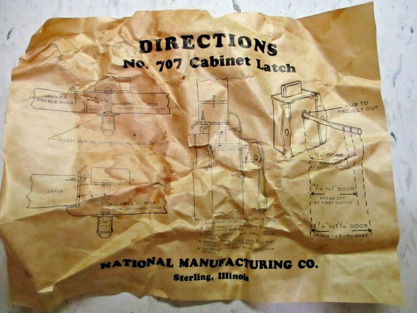 National 707 Stair Stepped 1940 Chrome Mechanical Cabinet Door Pull Latch 1 MCM
