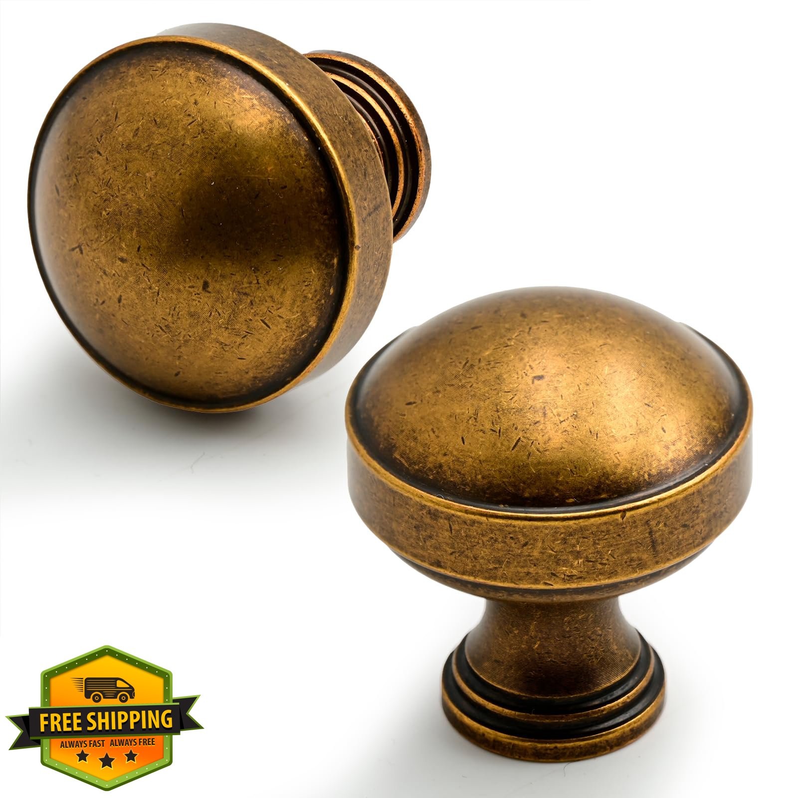 Talentedeco 10 Pack Antique Brass Cabinet Knobs Drawer Pulls Hardware
