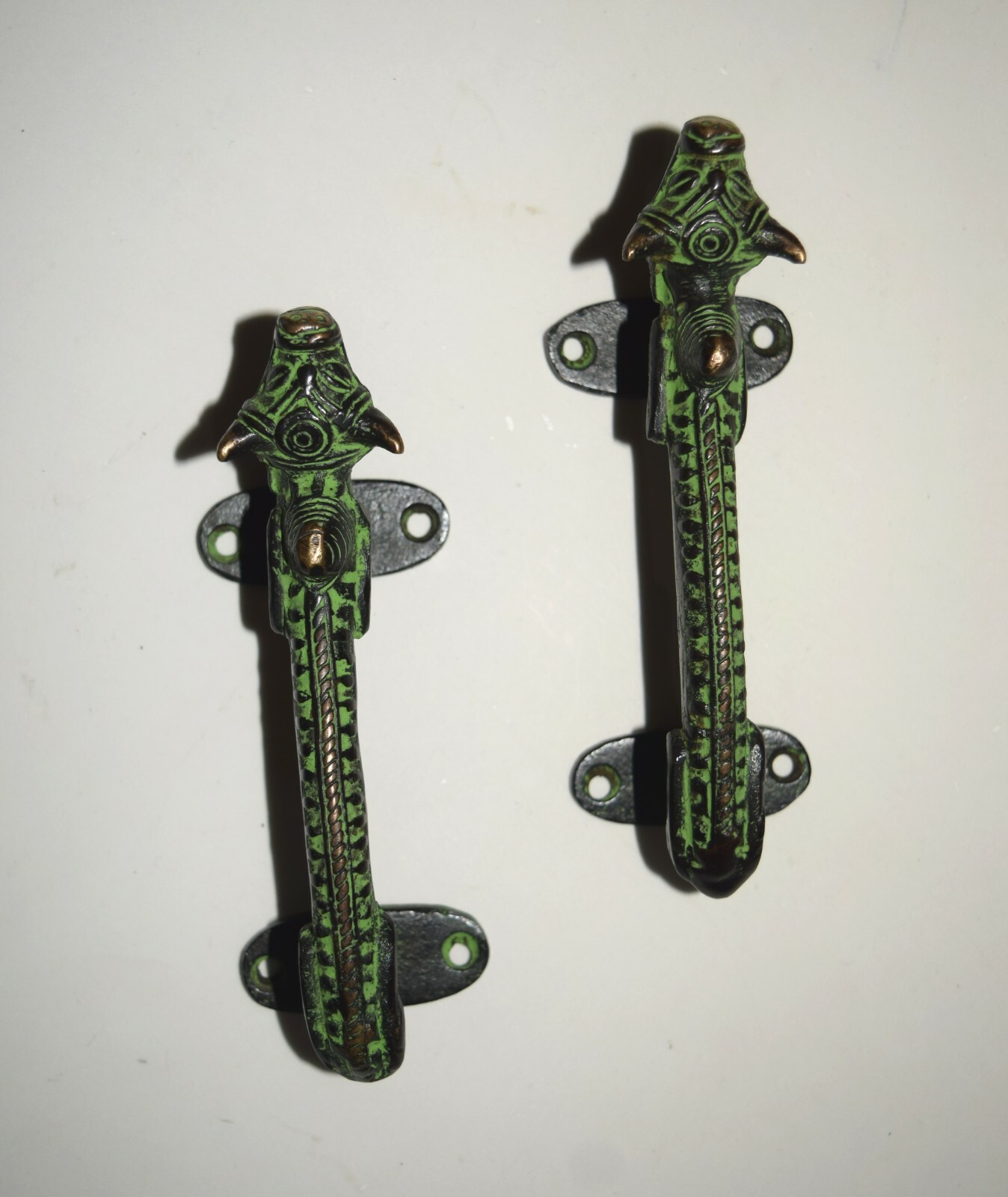 Tribal Art Nandi Door Handles Pair Farming Bull Cupboard Grips Gate Puller HK162