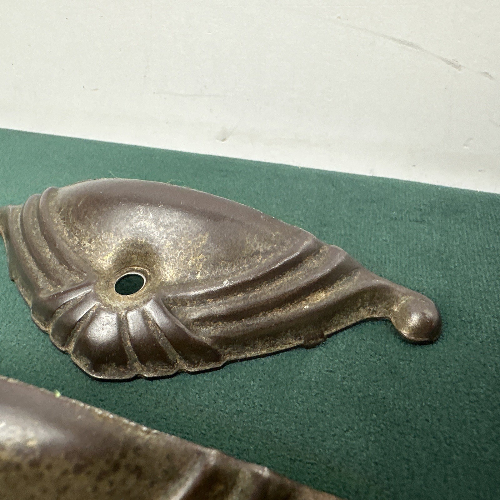 Antique Art Deco Cup Pull Backplates 4.75” Wide Drawer Hardware Lot 2