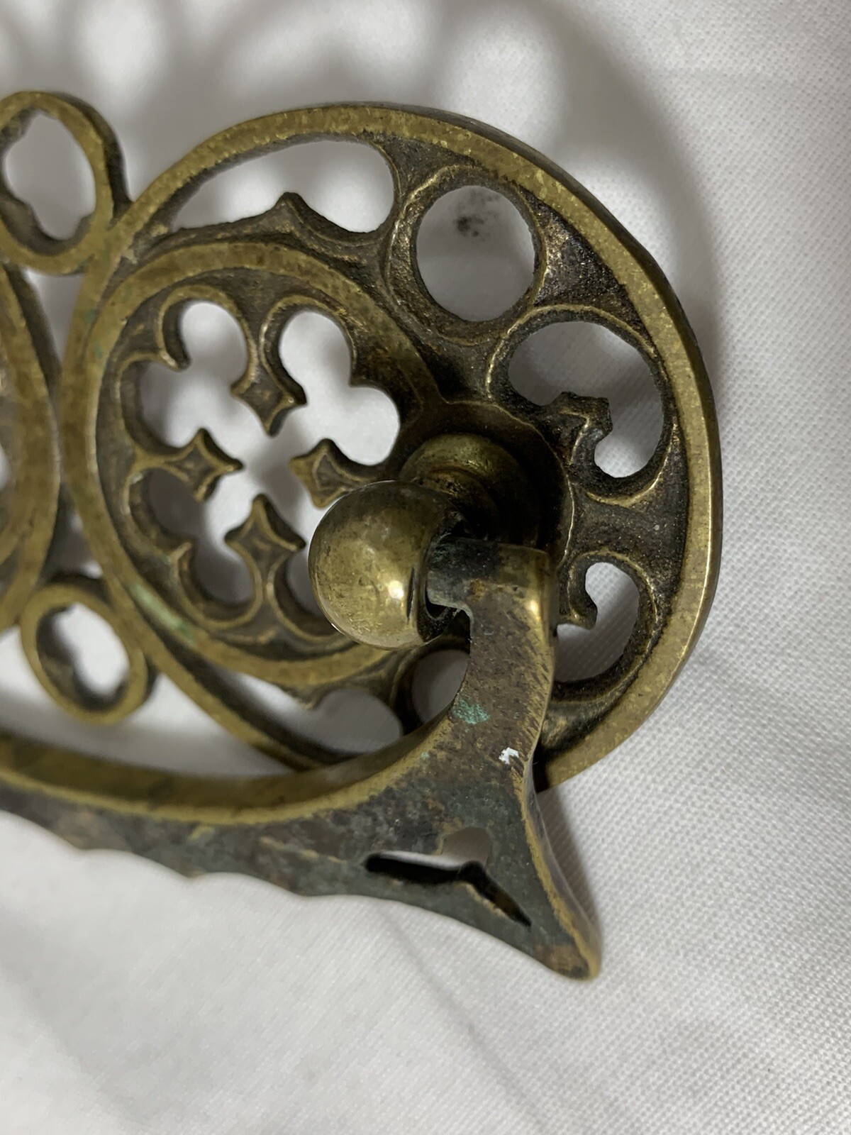 4 UNIQUE Vintage Celtic Spanish Ornate Fancy Brass Drawer Dresser Pulls