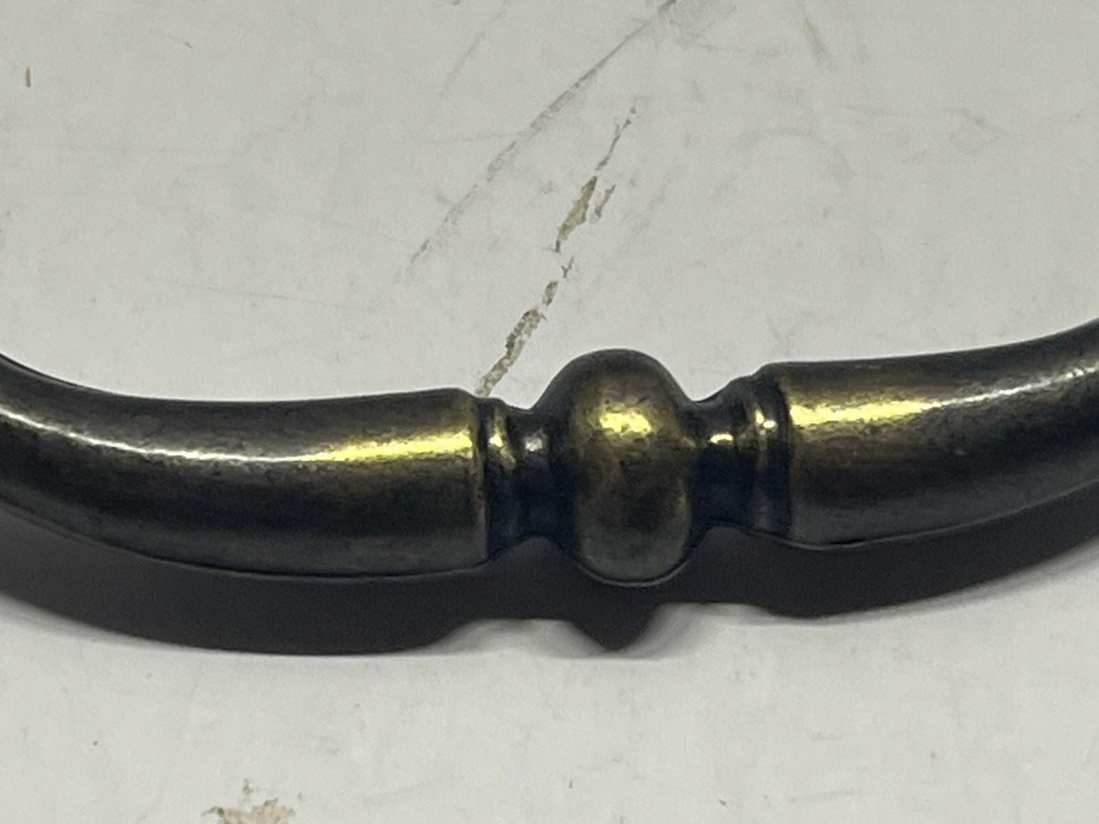 Vintage Lot (2) NOS KBC Antique Brass Drop Bail Pulls W/Backplates