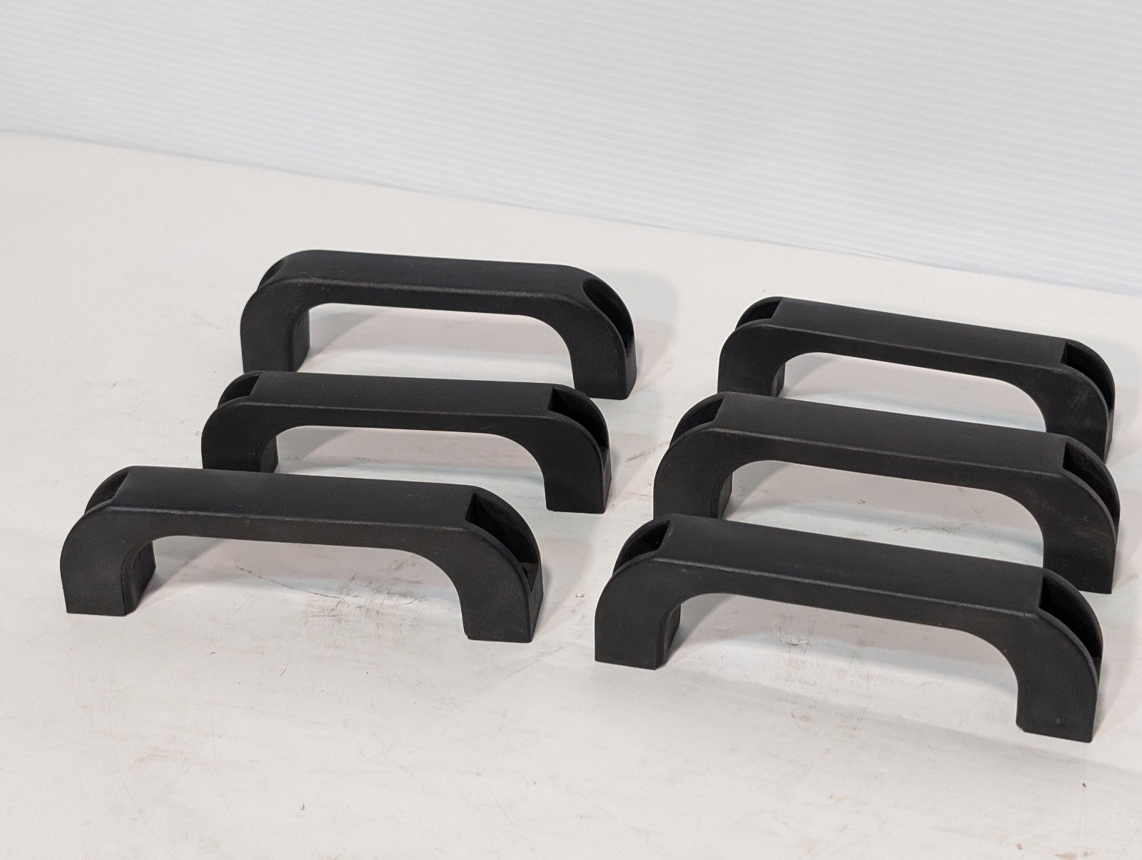 Lot of 6 One Piece Plastic Rectangular Bar Front Mount Pull Handles