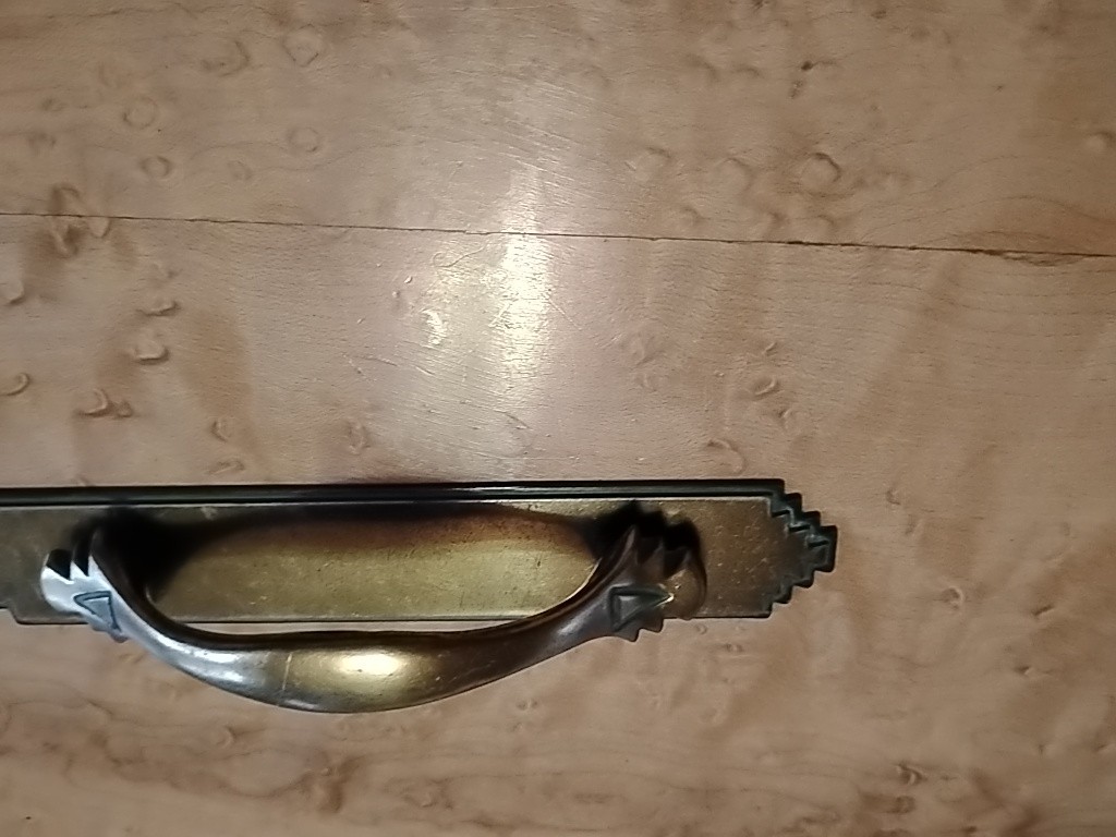 Vintage Art Deco Keeler Brass Co Green Dresser Drawer Pull Handle KBC
