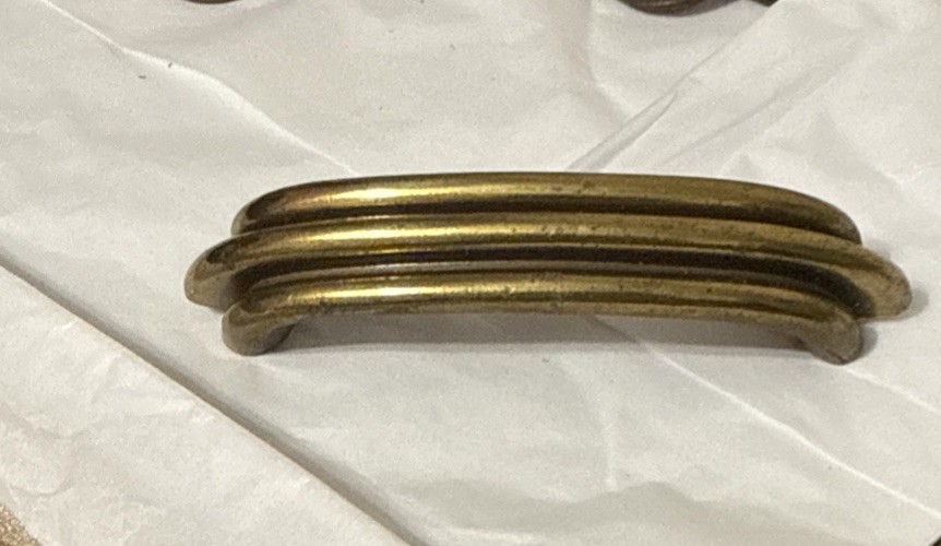 Vintage Cabinet Door Pull Handle Brass MCM Art Deco 38428 KBC