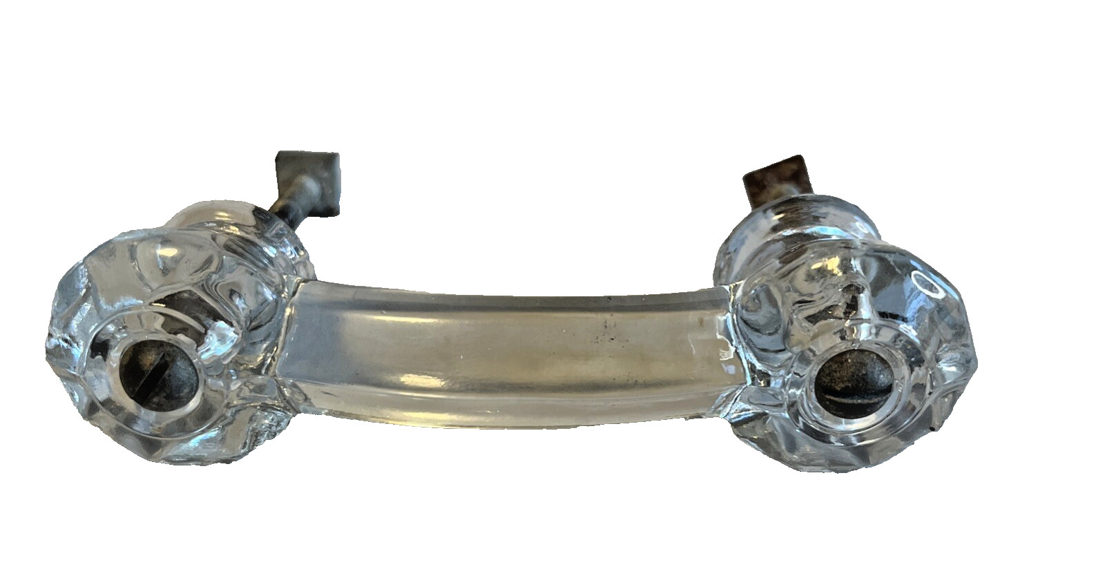 Antique Clear Glass Drawer or Cabinet Handle Pull 4.25″ Handle 3″ Holes Hardware