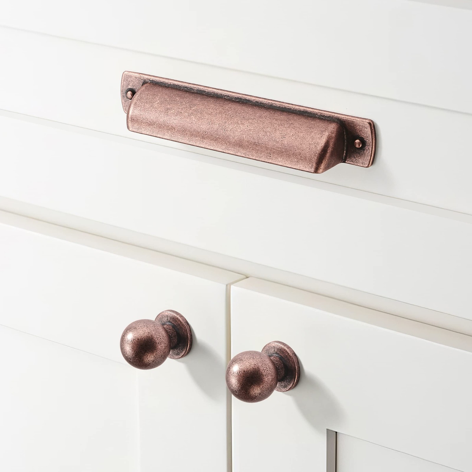 khtumeware 10 Pack 2-1/2″(64mm) Cup Pulls 2-1/2″ Hole Center, Antique Copper