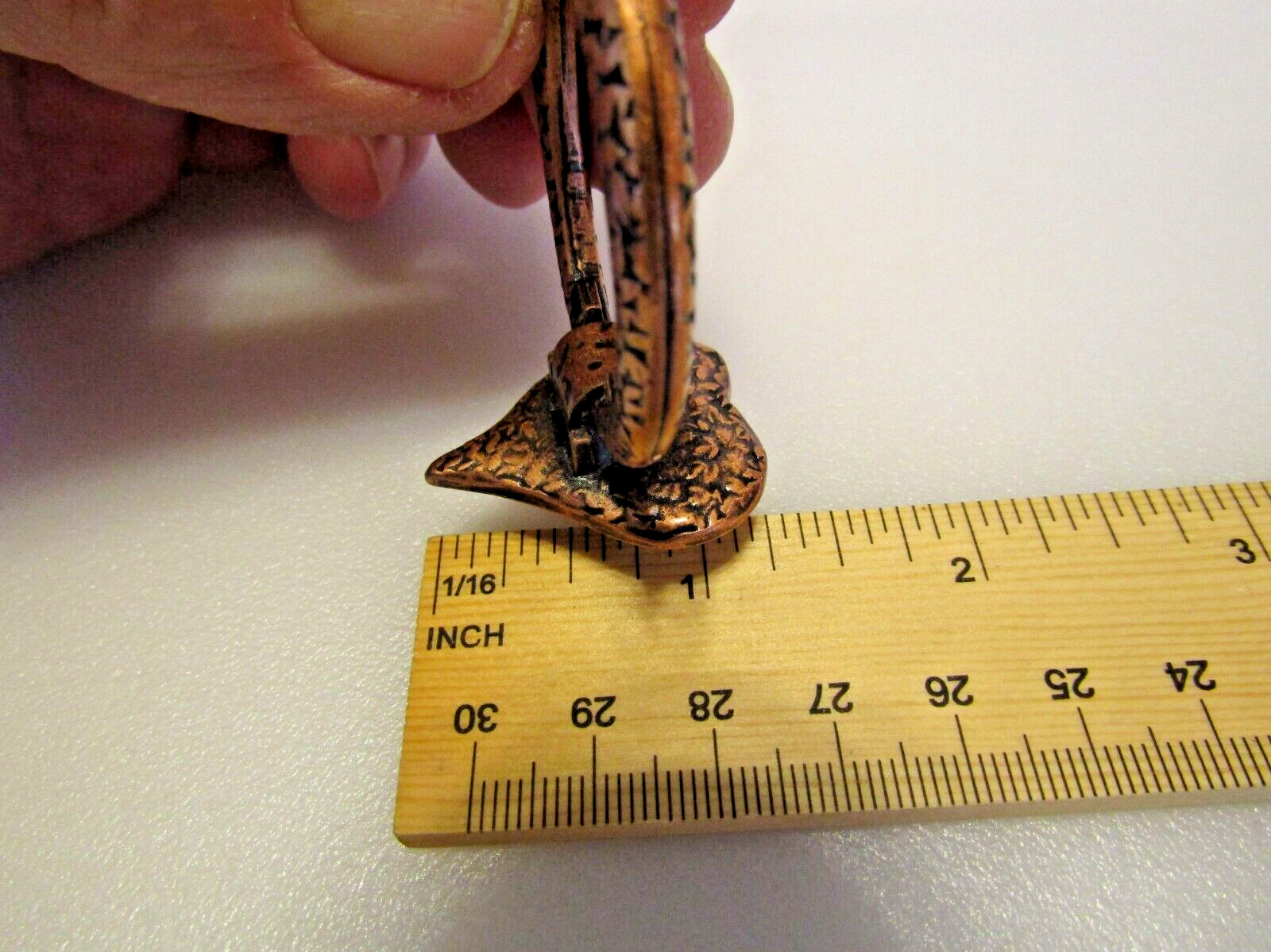 Vintage Nos Copper Heart Drop Ring Drawer Finger Pull Cabinet Handle Amerock