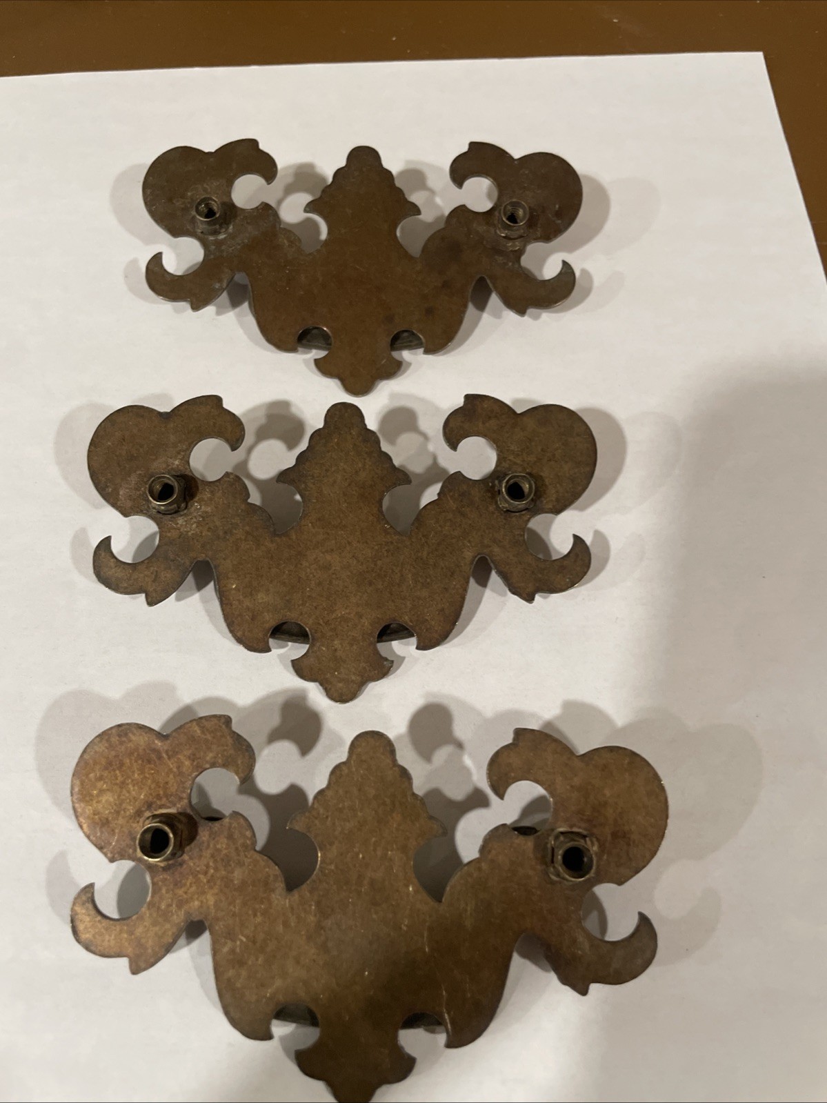 Lot of 4 Batwing Bail Drawer Pull Brass Patina Chippendale Style 2.5″ cc