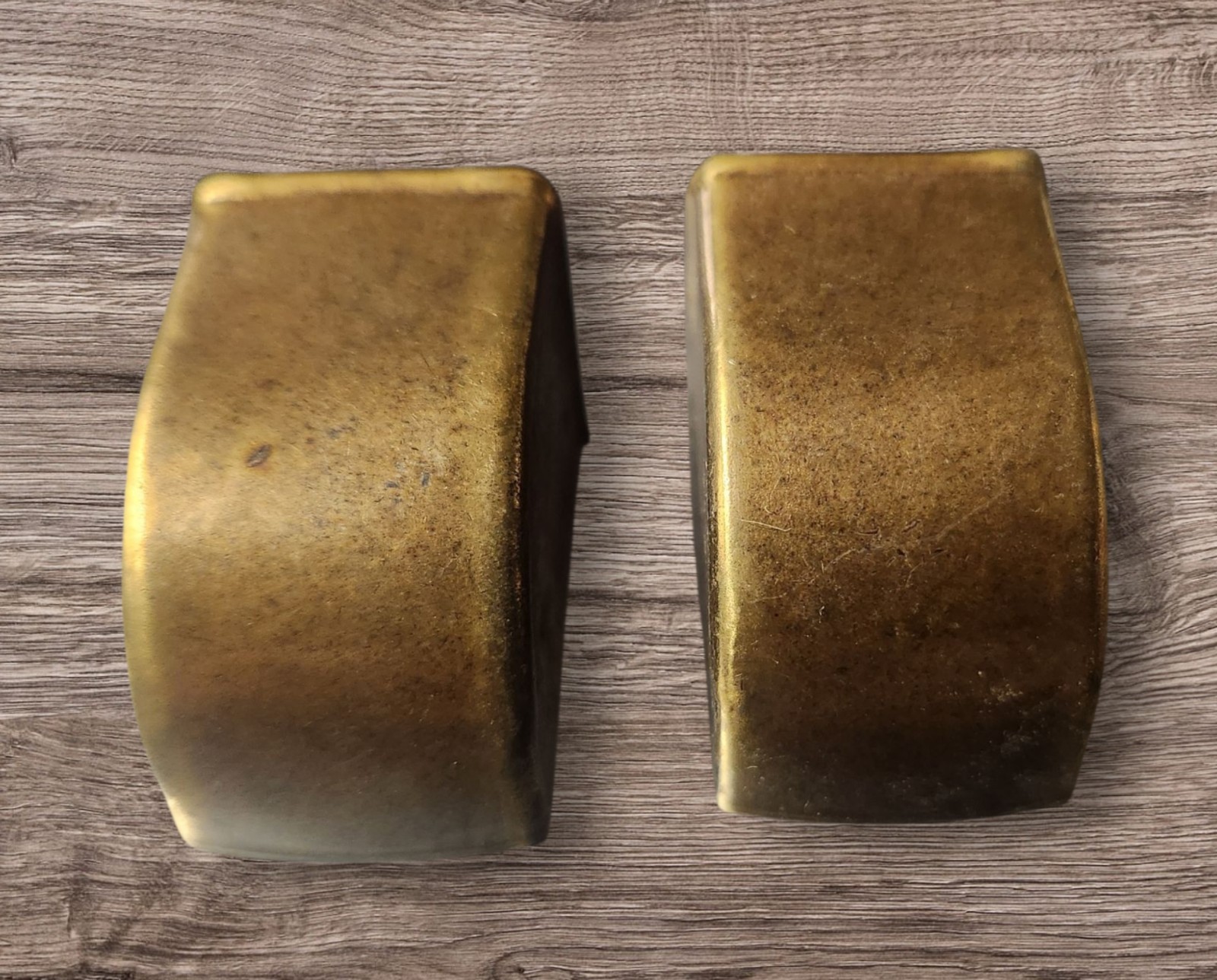 2 Small Vintage Brass Toe Caps/Table Leg Feet 7/8 inch wide x 1 1/2″ New OS