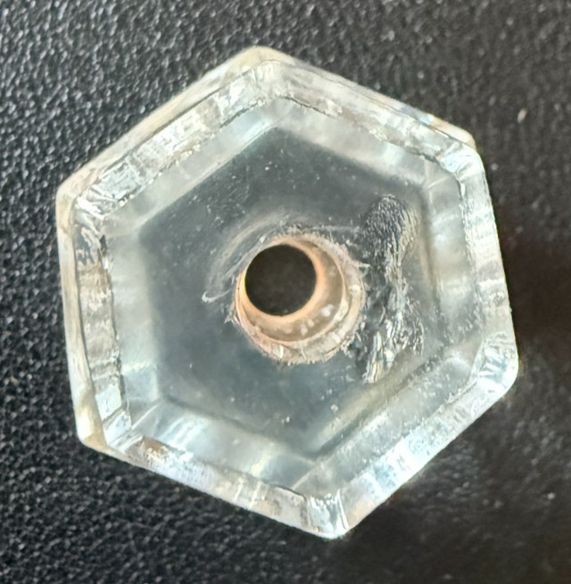 Vintage 6~Sided Hexagonal Clear Glass Unique Drawer Knob