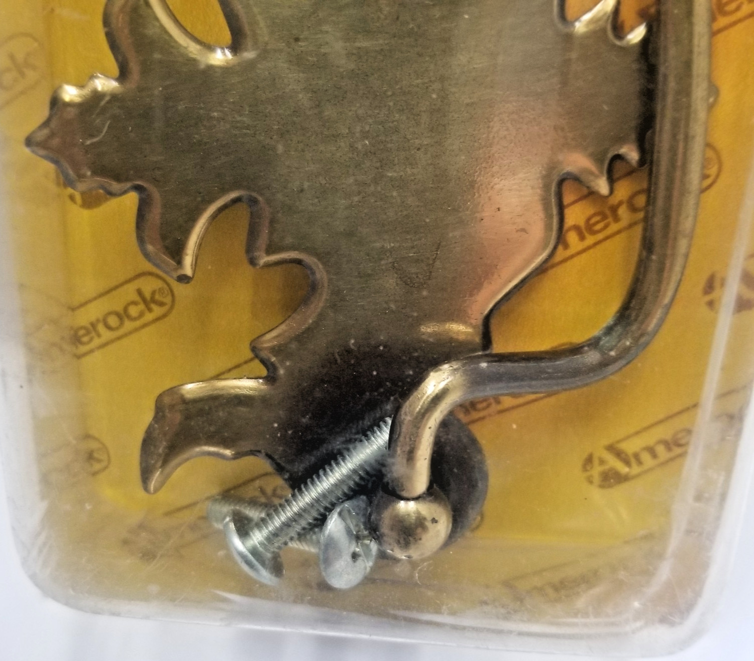 Vintage Amerock Chippendale Drop Bail Pull 3″ C-C NOS Brass w/ Screws