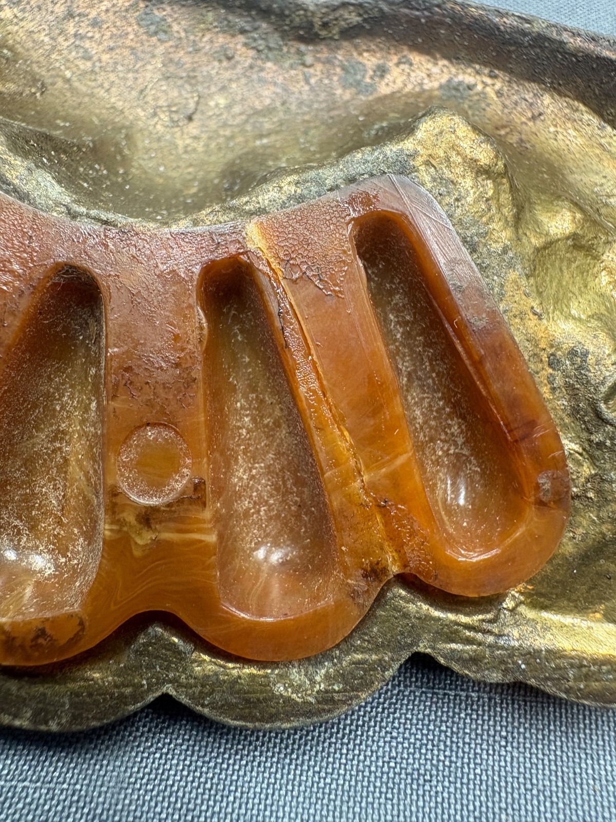 6 Vintage Art Deco Tortoiseshell Bakelite Drawer Pulls 4″ Handle Waterfall style