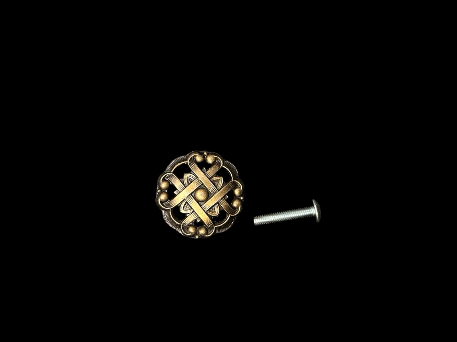 13 Vtg Allison Japan Woven Gothic Celtic Lattice Drawer Pulls Knobs 1.5” Round