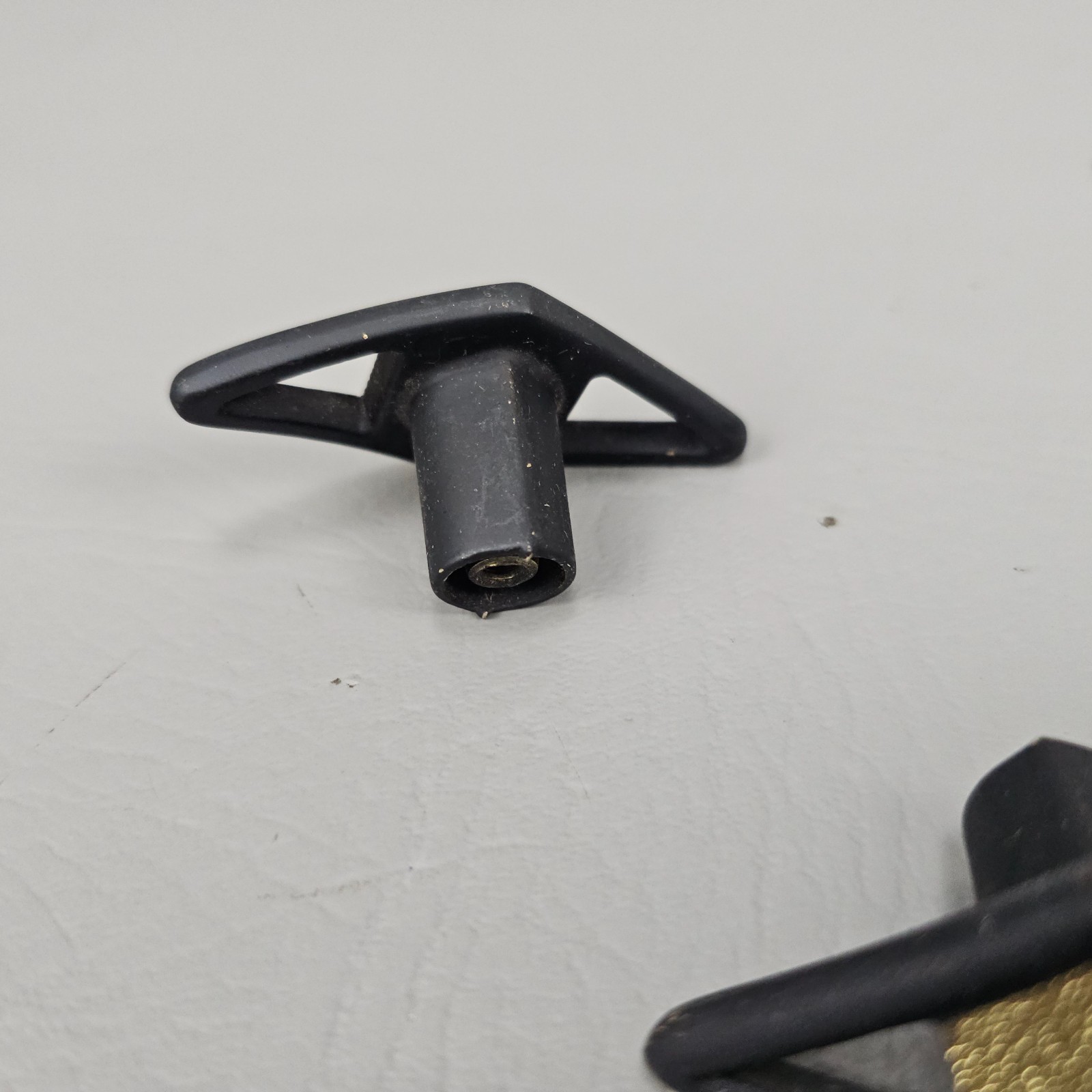 Set of 4 Vintage Diamond Drawer Cabinet Knobs Black Gold Retro MCM 2.25″