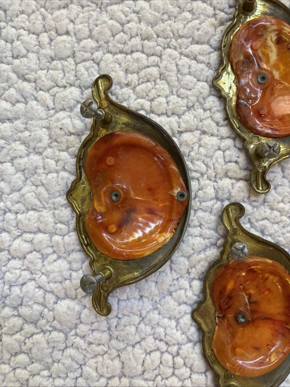 Antique Keeler Brass Co. Bakelite Drawer Pulls Handles Lot Of 9