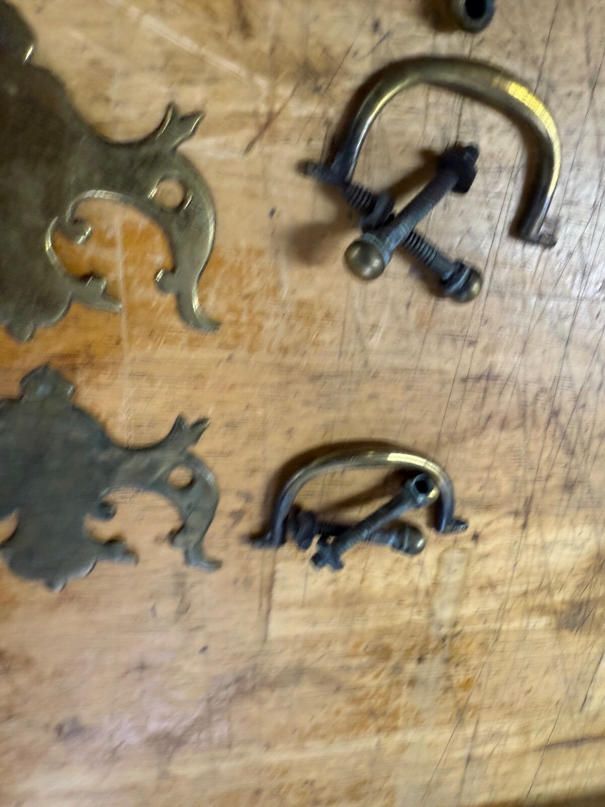antique chippendale batwing brass set 18th hardware tall chest 1780