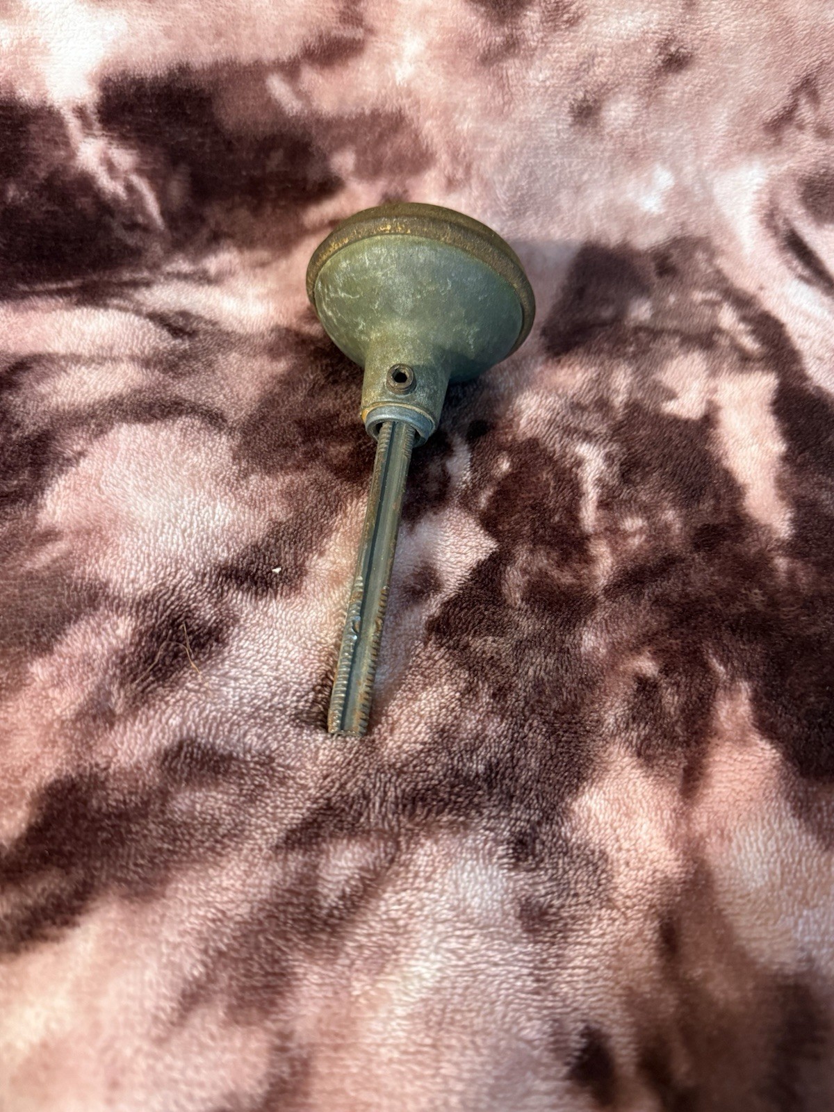 Vintage Brass Cabinet Knob Drawer Pull Furniture Hardware Round Patina