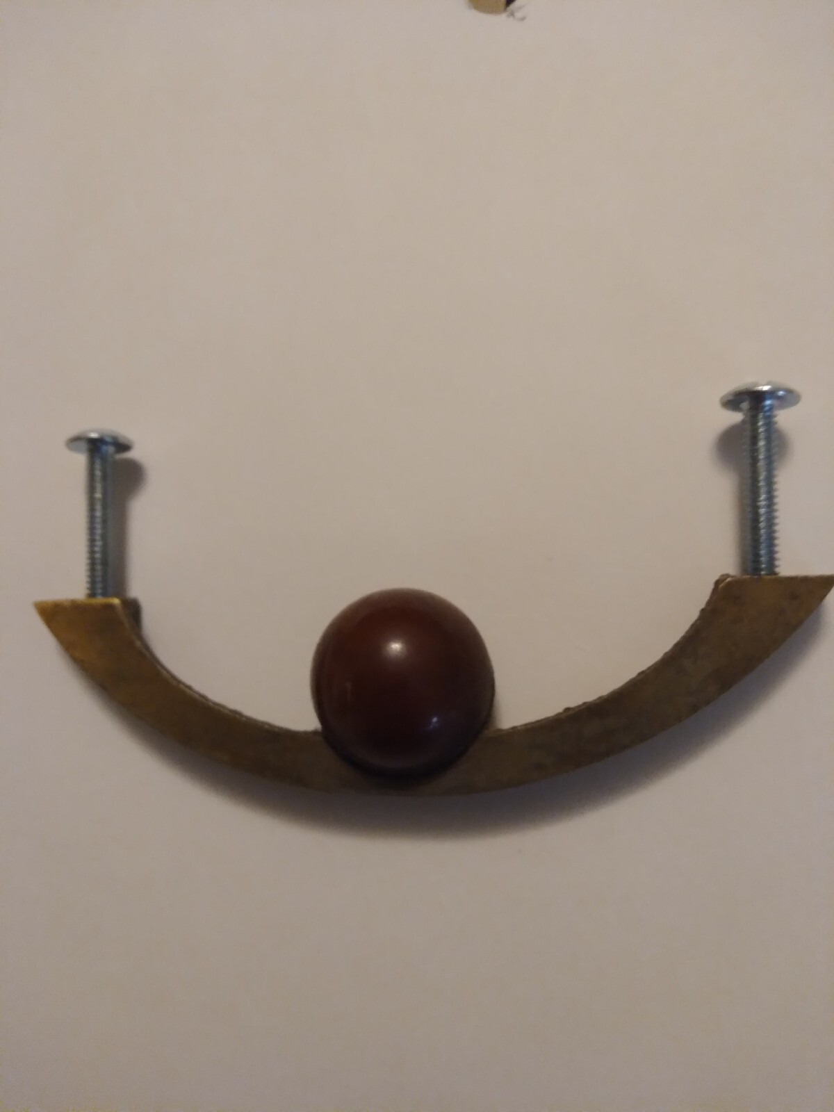 Art Deco Cabinet, Dresser, Nightstand Drawer Pull Gold Brass Acrylic Mauve Ball