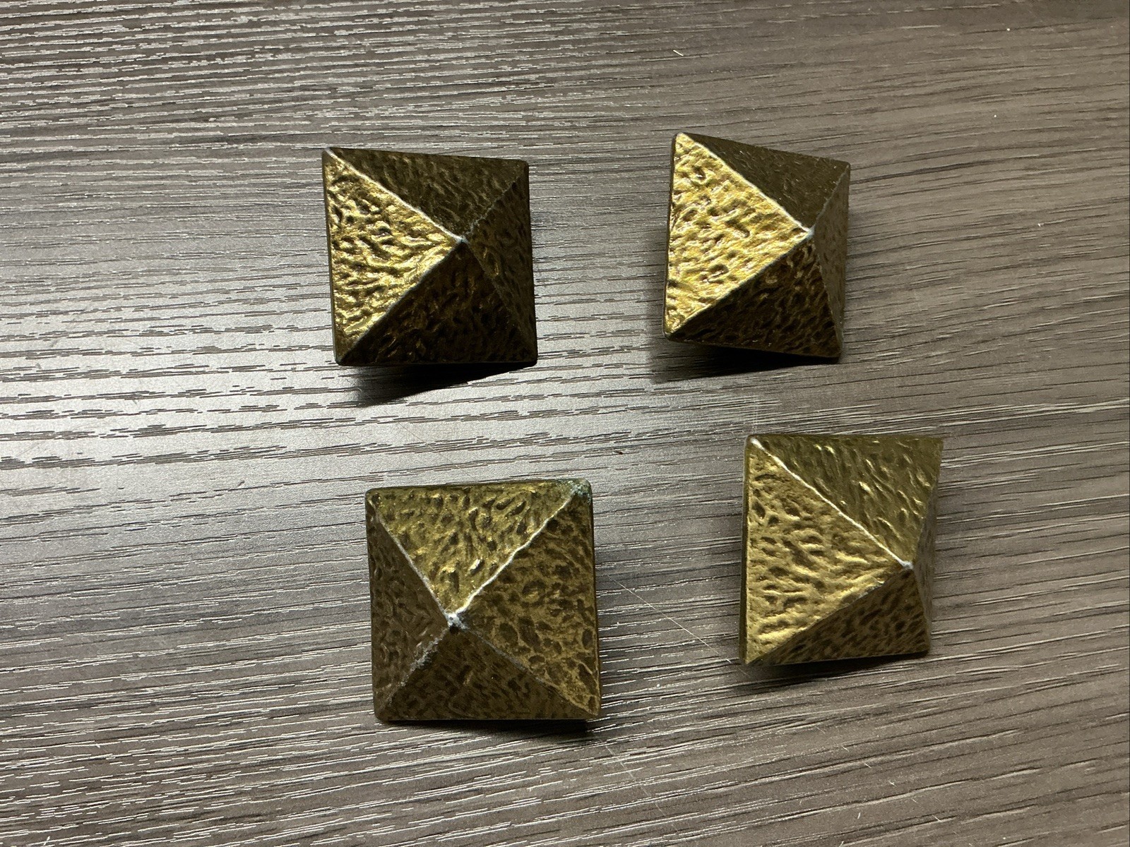 4 Antique 2” Rectangular Pyramid Knob Drawer Pull Handle brass savage (46