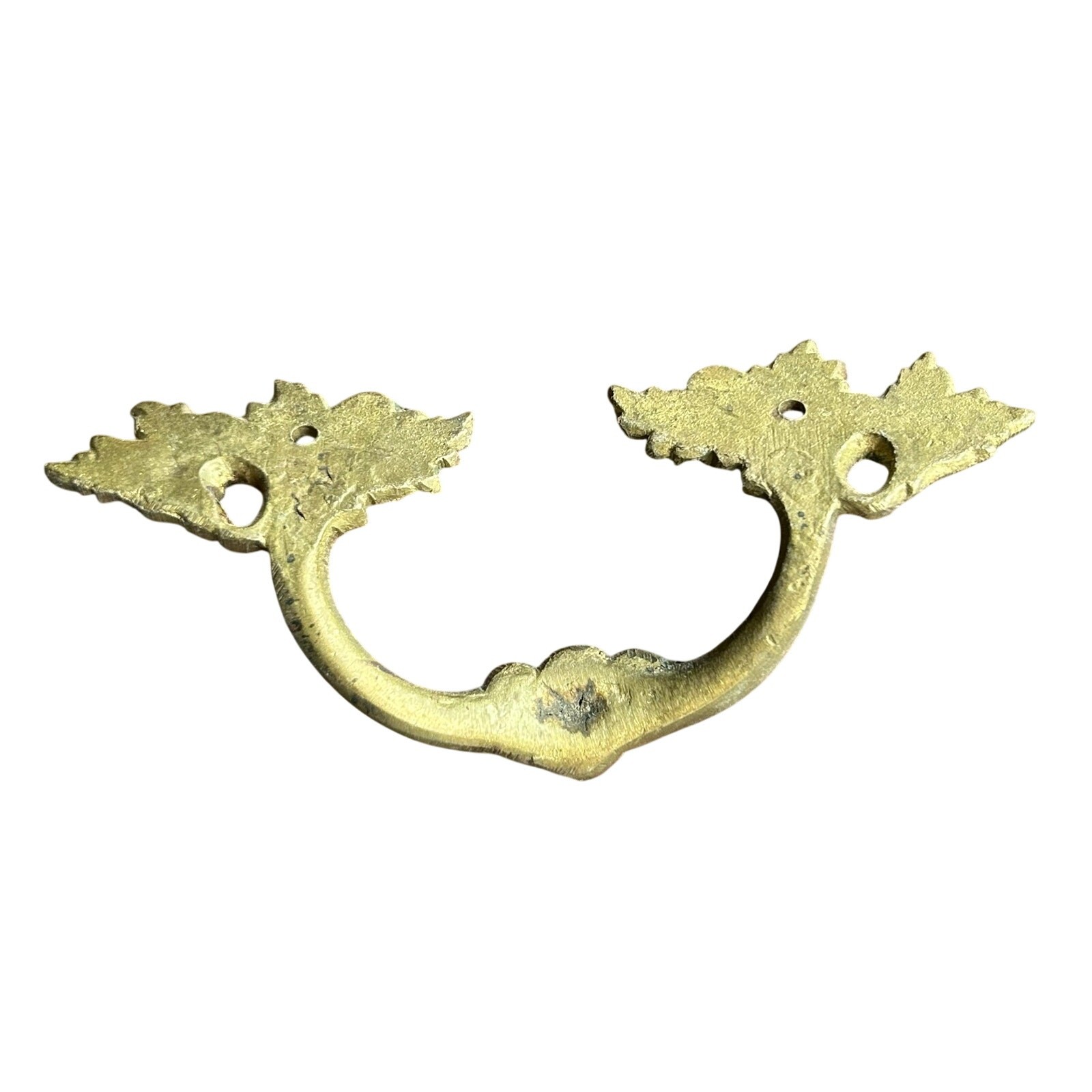 Set Of 6 Antique 4.5 in. Brass French Bridge Dresser Pulls ornate gold