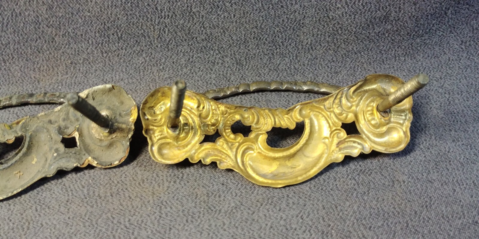 4 Victorian Matching Brass Iron Bail Drop Handle Furniture Pull Hardware 3″ Post