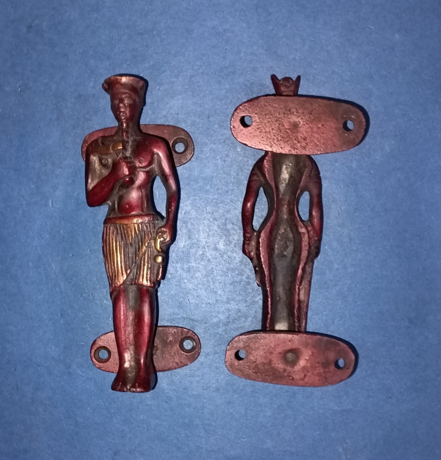 Tribal Man and Woman Door Grip Roman Empires Brass Egypt Door Handles Pair HK560