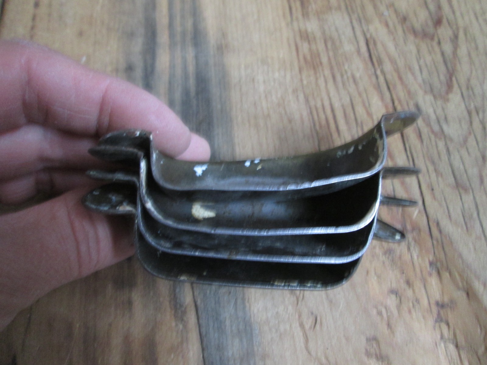 Vintage OLD Set 4 Drawer Cup Pull Antique Brass Bin Cabinet Classic Shaker Style