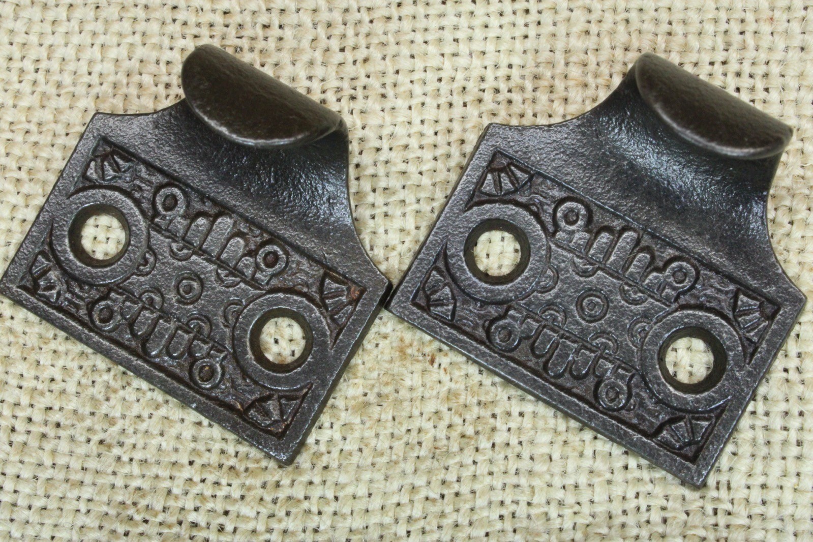 2 Old Window Sash Lifts Pulls Restored Cast Iron Victorian Windsor Flat 1 1/2”