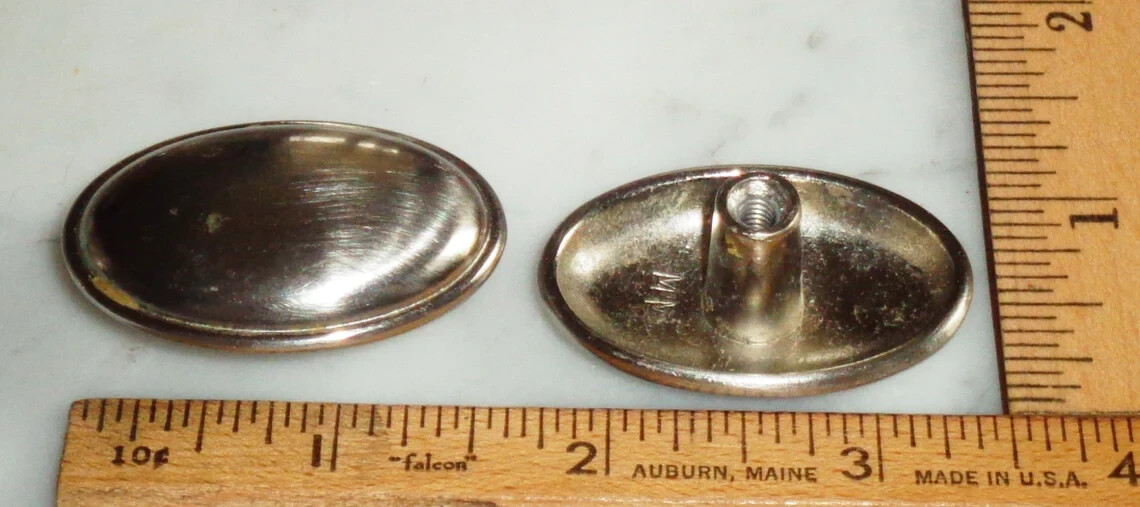 Oval Chrome Cabinet Drawer Pull Knobs 1 5/8 x 1 inch Set of 9