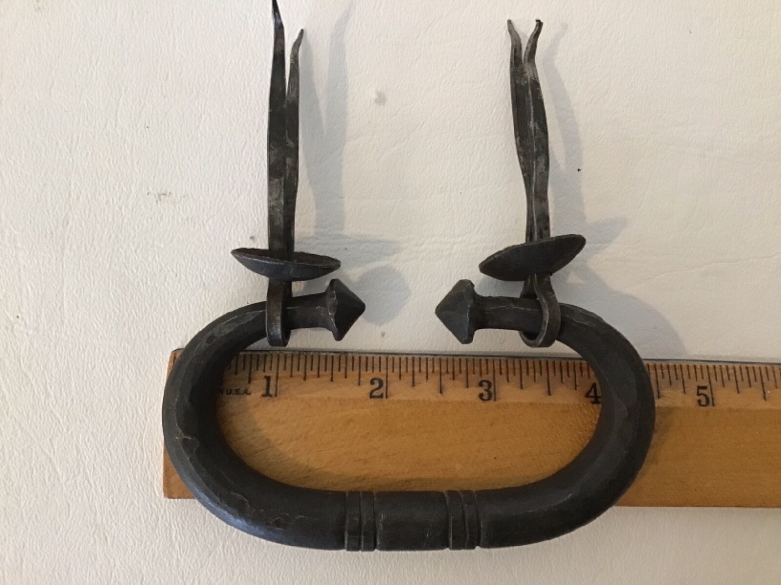 Primitive Forged Metal Drawer Pulls Iron or Steel? Wire Mount