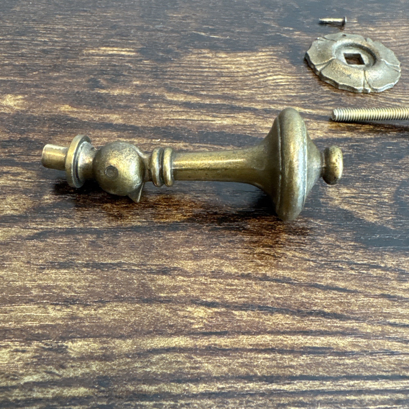 Drexel Esperanto Drawer Pull Teardrop Brass Dresser Handle Backplate Vintage MCM