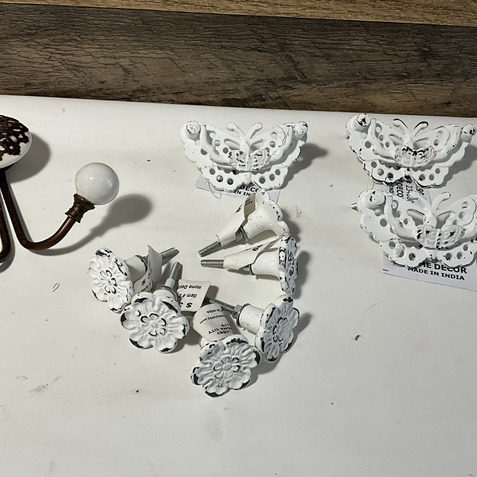 drawer pulls and knobs art deco Butterflies Knobs Lot White 11 Pieces Total Lot