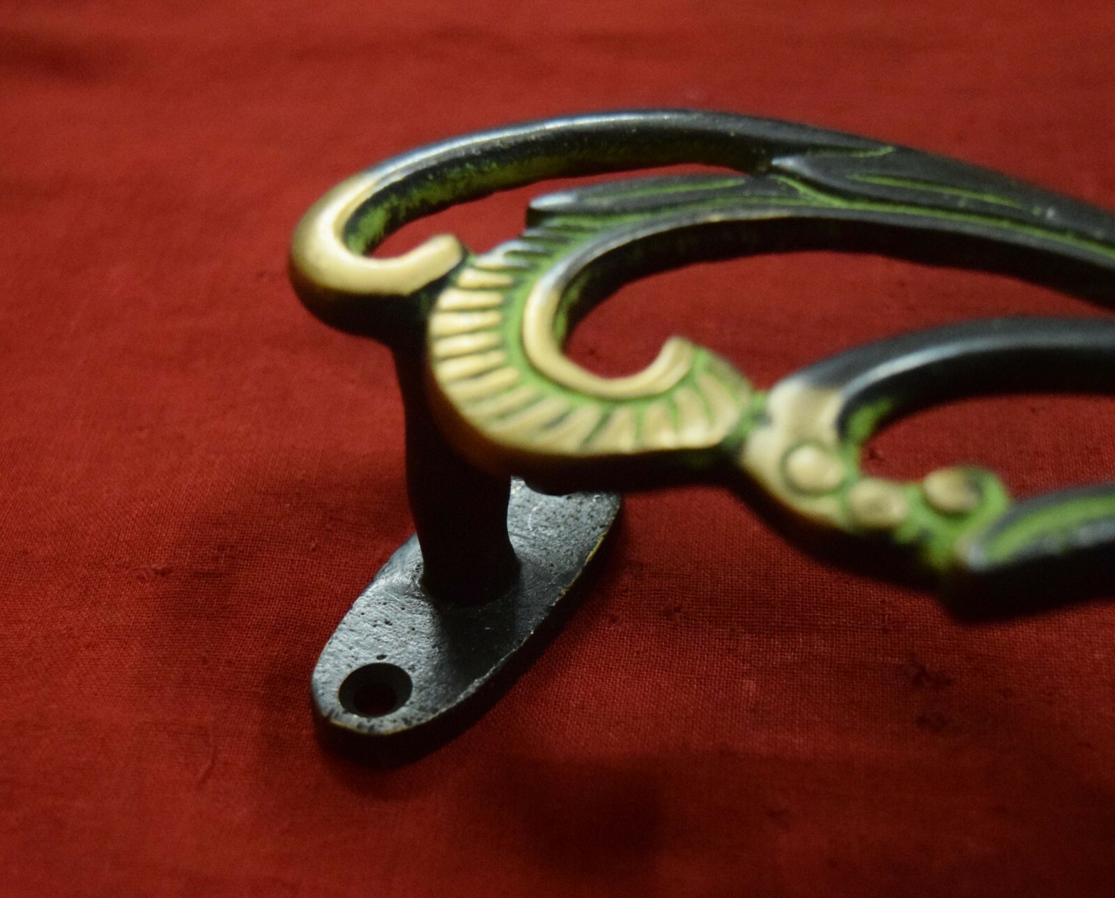 Peafowl Bird Shape Door Handle Brass Handmade Home Door Decor Peacock Gift VR246