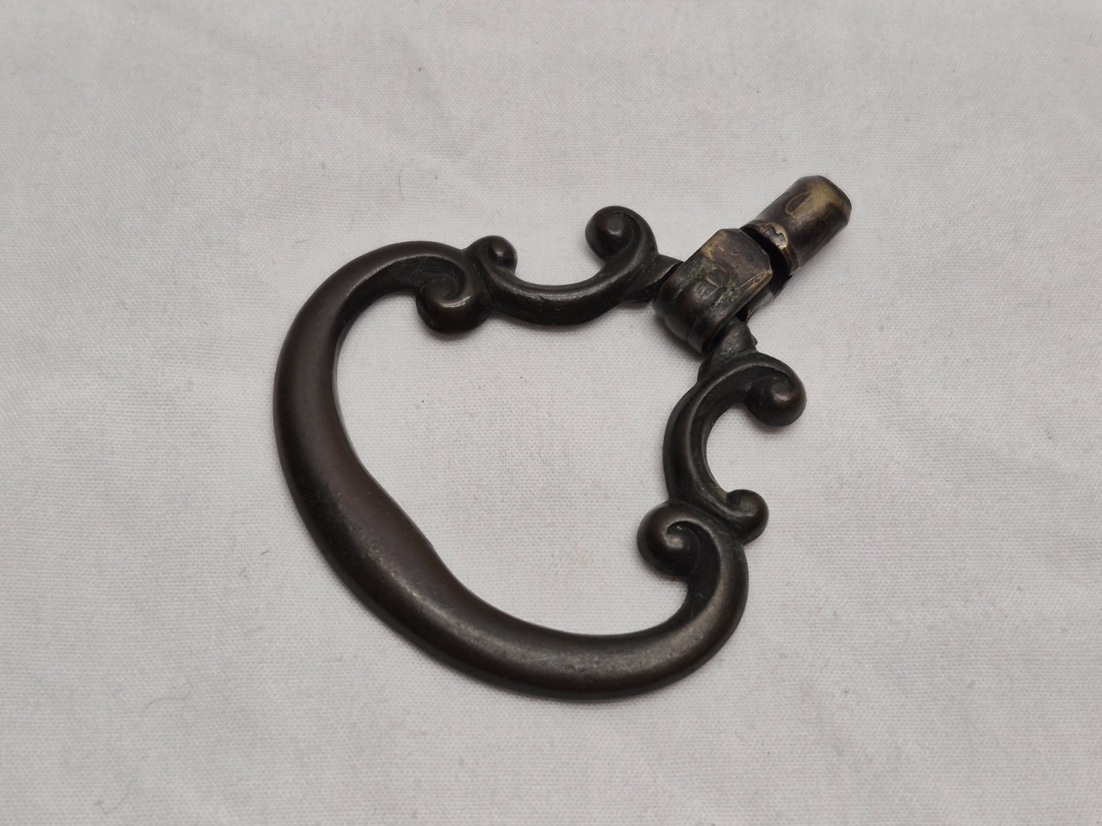 Vintage Antique Ornate Metal Drawer Pull Hardware Drop Ring Knob Bail Furniture