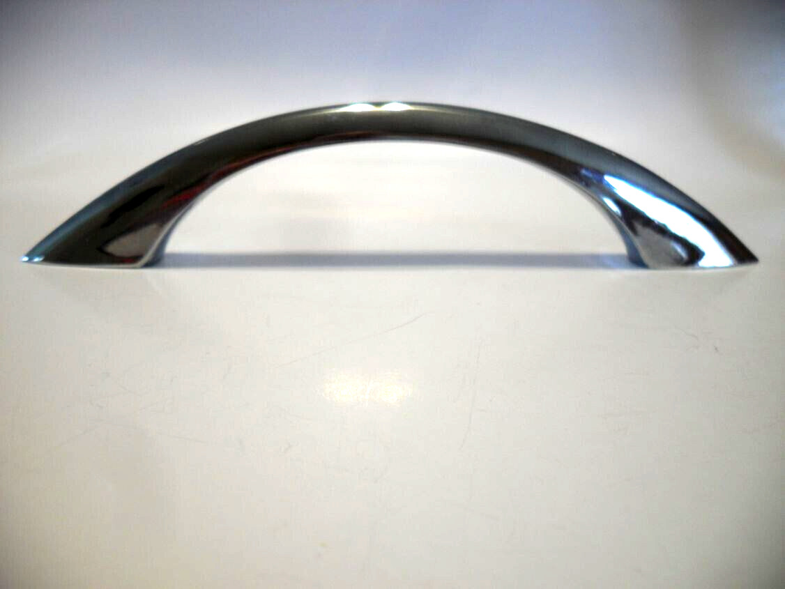 Vintage Nos Long Sleek Heavy Chrome Drawer Pull Cabinet Handle Peaked Face