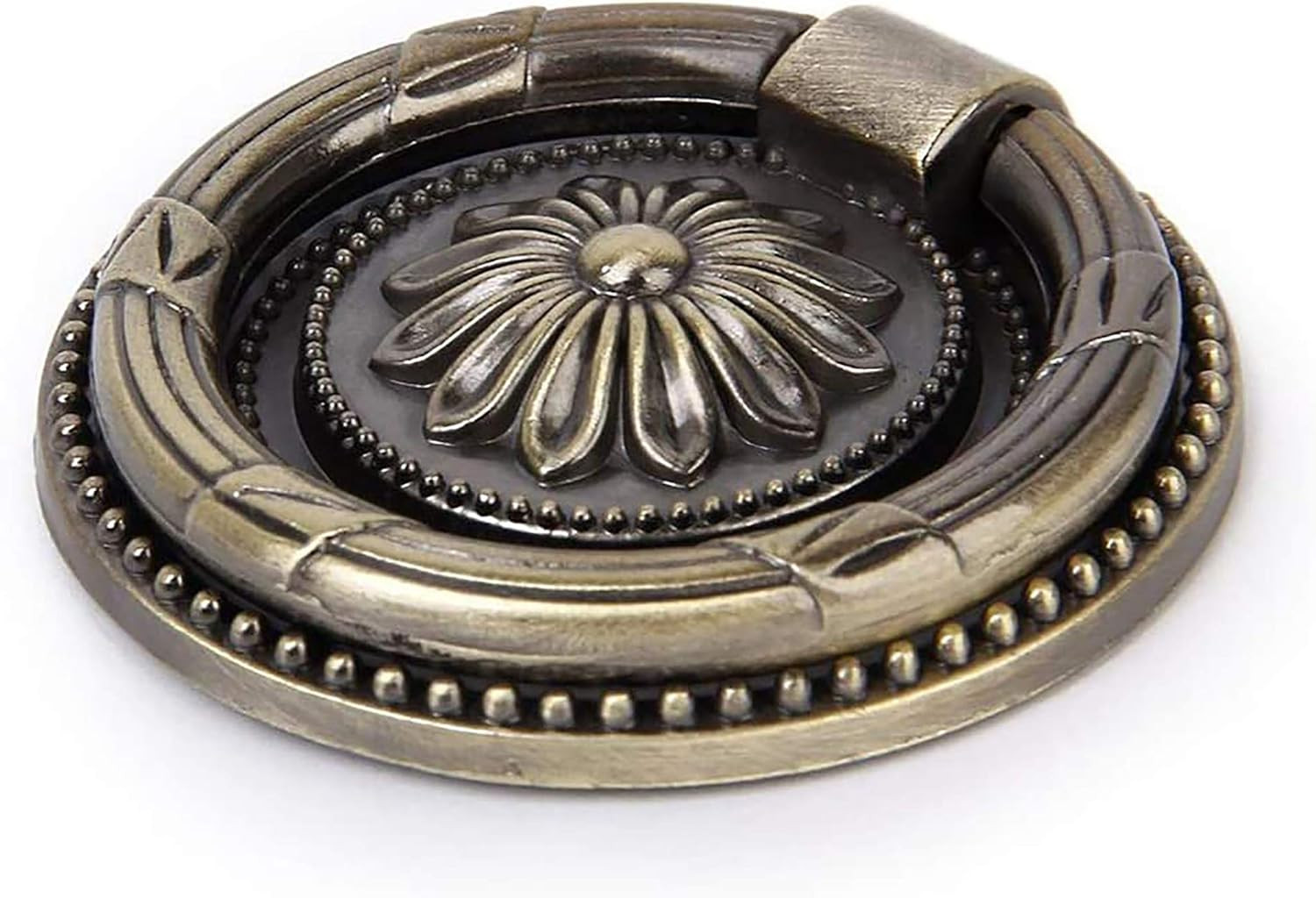 6 Pack Antique Bronze Drawer Ring Pulls 1.77″ Cabinet Dresser Knob Handles
