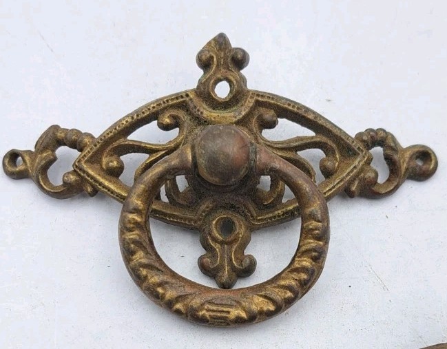 Antique Drawer Pulls Vintage Furniture Handles Brass Lot of 3