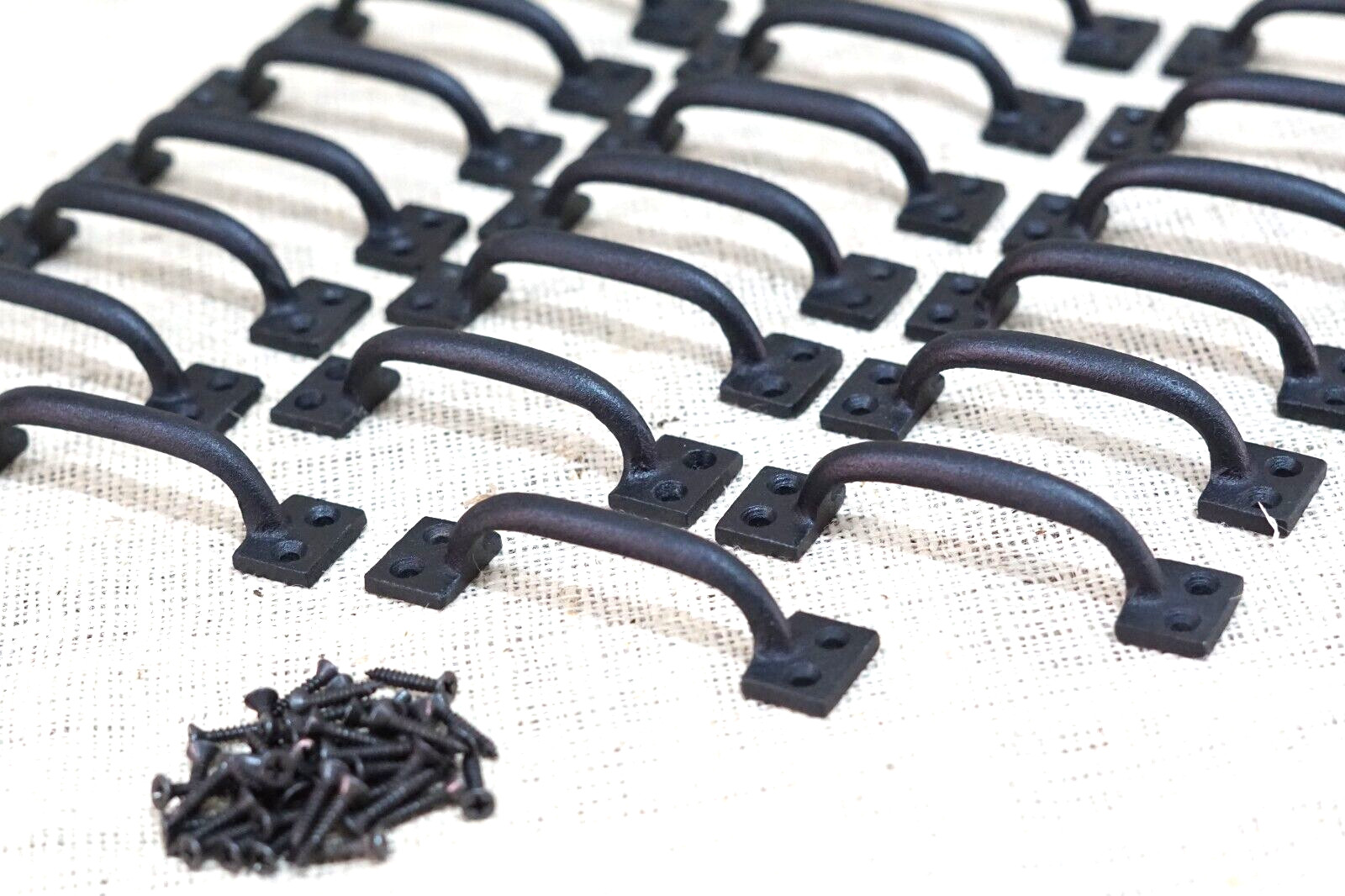 20 CAST IRON HANDLES DRAWER PULLS 4″ MATTE BLACK HOME DECOR KITCHEN WINDOW PULL