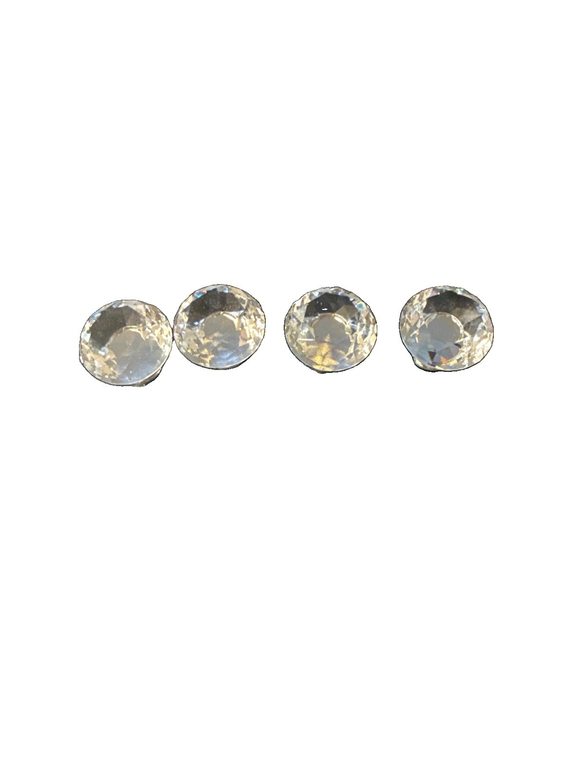Lot of 4 Clear Crystal Glass Drawer,or Cabinet Pulls or Knobs- 1”