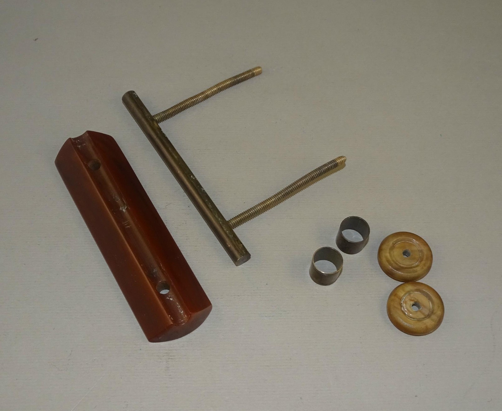 3 Old Vintage Art Deco Bakelite Marbled Brown Drawer Pulls Cabinet Handles