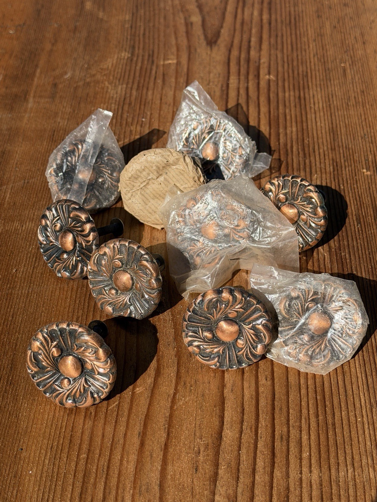 Lot of 10 Vintage 1960 Amerock Floral Pulls Brass