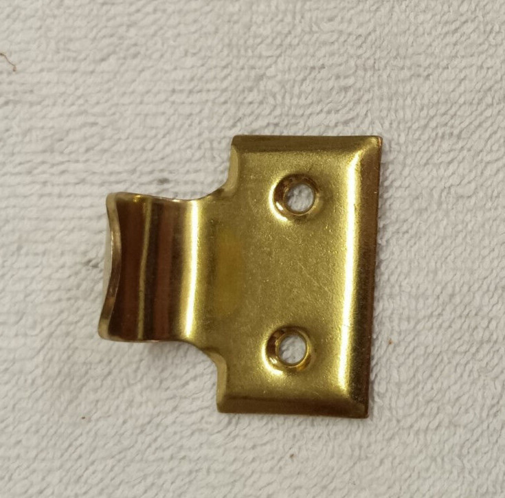 BRASS ICE BOX,BIN, DOOR OR DRAWER CURVED FINGER PULL/LIFT, NEW OLD STOCK,UNUSED